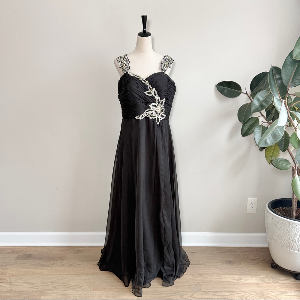 Mac Duggal Rhinestone Embellished Chiffon Gown 14